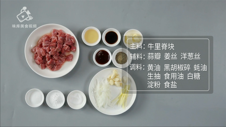 西餐中做的天津名菜，黑蒜子牛肉粒,所需食材
