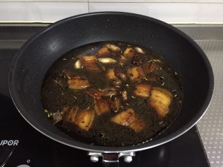 乱炖系列之猪肉粉条,加水，没过五花肉，开锅转小火炖30分钟
