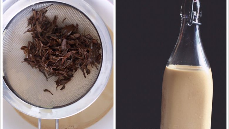 奶茶烧仙草,滤出茶叶，奶茶放凉后密封冷藏