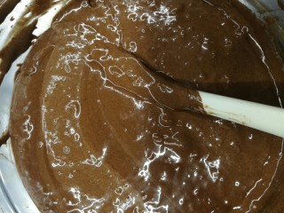 巧克力坚果蛋糕,拌好的面糊分别装入两个模具中