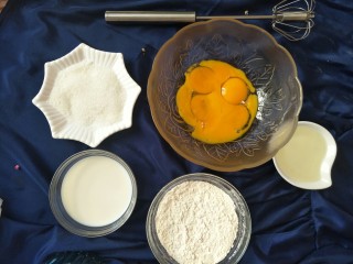 ＃樱桃图案＃纹身蛋糕卷,蛋黄中要加的材料有:10克糖，90克牛奶，90克低筋面粉，30克玉米油