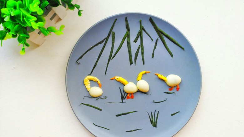 数鸭子  创意儿童卡通早餐,把黑芝麻做成眼睛