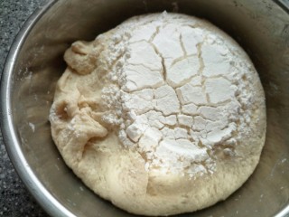 豆渣奶香馒头,面起来后干面会解开。