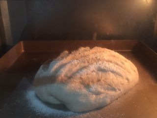 欧洲乡村面包,放入烤箱230度上下火烘烤25分钟。