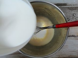 芙纽多,淡奶油和牛奶混合均匀。倒入盆内，