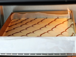 酸奶戚风蛋糕,放入预热好的烤箱中下层，上下管140度烤制65分钟