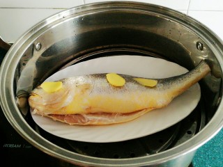 清蒸黄鱼,蒸锅水开后放入鱼，根据鱼的大小蒸10—15分钟左右。