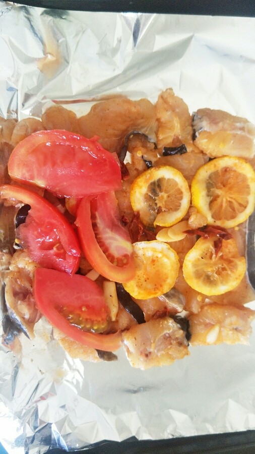 泰式烤鱼片,有西红柿🍅可以放在上面做一个西红柿味道的