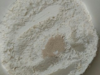 生煎包,面粉放入酵母粉进行活面