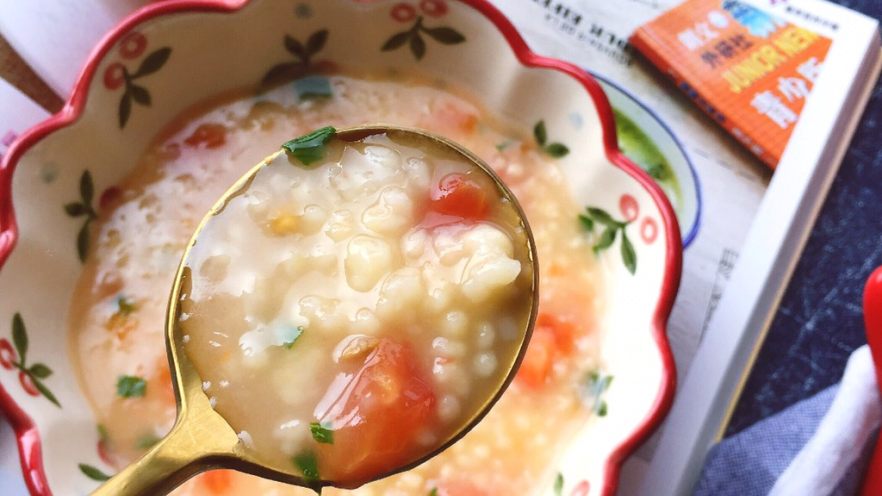 番茄青菜小米疙瘩汤