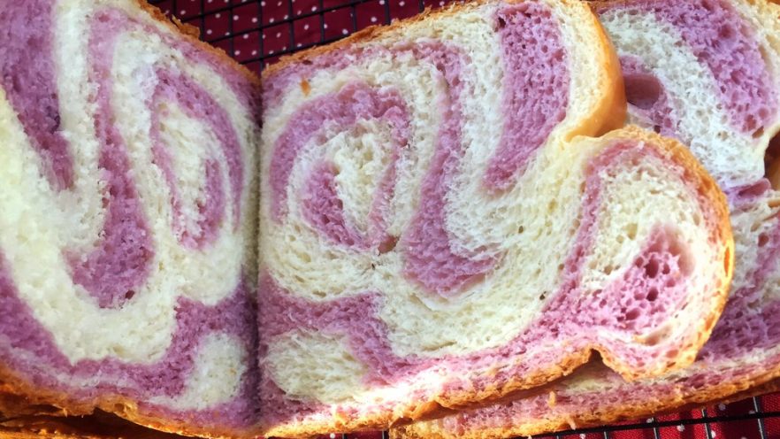 面包机版   紫薯双色吐司