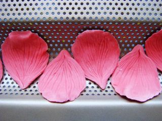 国色天香立体饼干,花瓣边缘稍微捏几下，有自然的褶皱更形象，底部捏出尖尖的角微微上翘方便组装时固定。