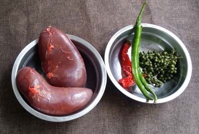 鲜椒炝腰片,原料图片