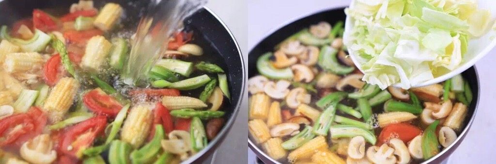常见蔬菜熬出一锅鲜，让你餐桌上的汤不再单调！,加热水没过所有食材，煮开后加入白菜