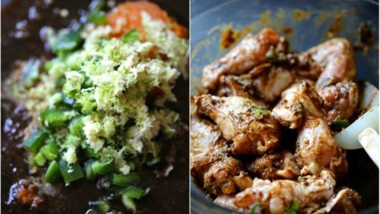 吃鸡+南瓜蜂蜜生姜烤鸡翅,将鸡翅 放入碗内搅拌，确保鸡翅表面被调料覆盖。