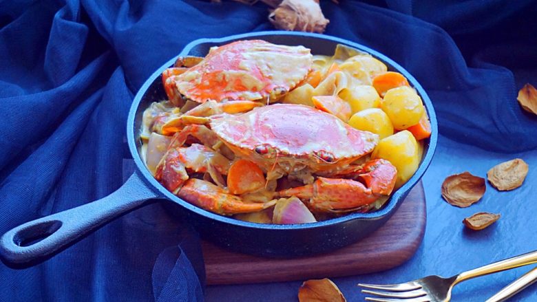 泰式椰浆土豆咖喱蟹,美味极了