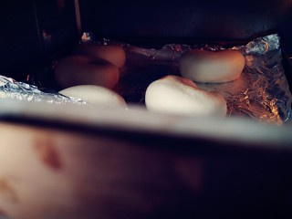 黑加仑红茶贝果,放入提前预热好的烤箱里，中层上下火200度，18-20分钟。