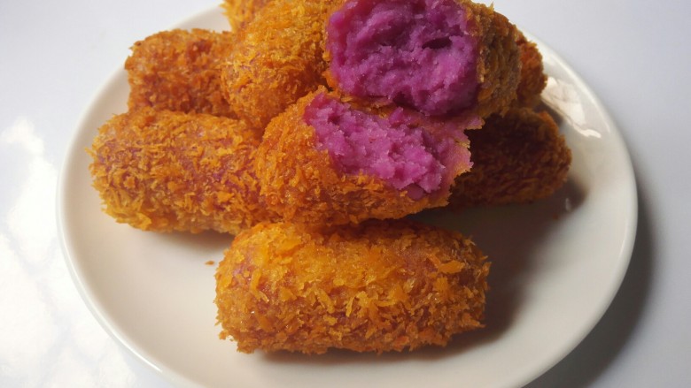 炸椒盐大薯条,掰开是不是都以为是紫薯咧！