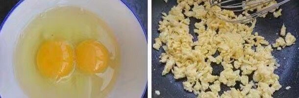水晶饺子,鸡蛋炒熟