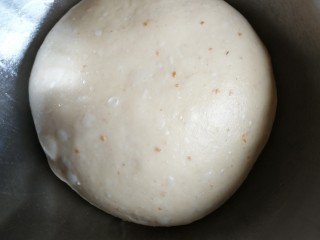 海绵酵头全麦吐司,将黄油以外的材料和发酵好的酵头混揉光滑后加入黄油揉至薄膜
