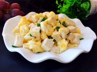 吃豆腐+豆腐滑鸡蛋,成品。