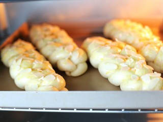全麦辫子面包,烤箱上下火180度预热，将面包放入中层烤20分钟左右