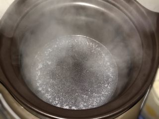一碗汤 紫苏斑鱼汤,先加入两勺煲沸的水，然后再把1.5升沸水倒入