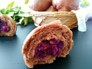 爱上面食——花生紫薯可可馒头