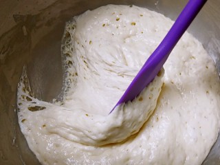 椰蓉麻花面包,内部呈蜂窝状，酵头就发酵好了。