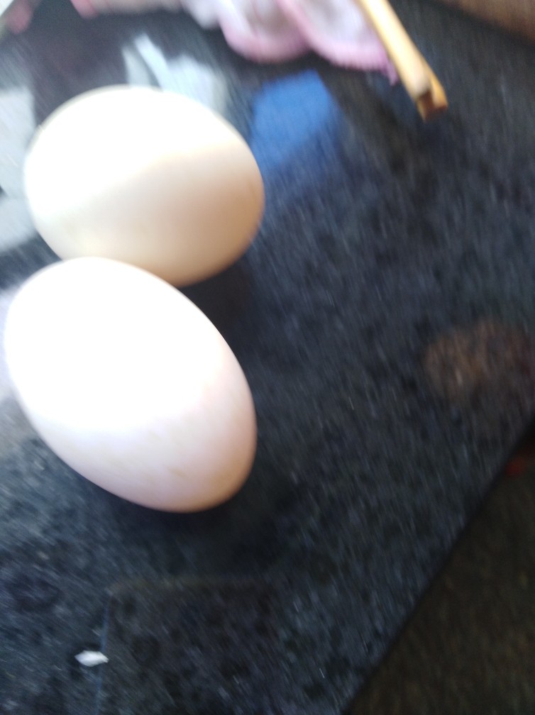 香蔥炒蛋。（白菜）,大鴨蛋。2