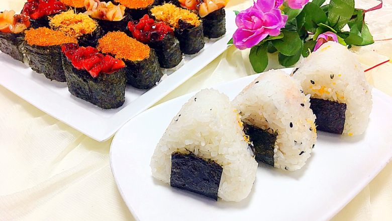 美味的军舰寿司🍣、三角饭团🍙
（附：寿司醋做法）,美美的成品图！