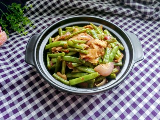 绿色美食+干锅四季豆（微辣）