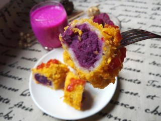 剩米饭紫薯泥卷,趁热吃味道棒棒哒！
