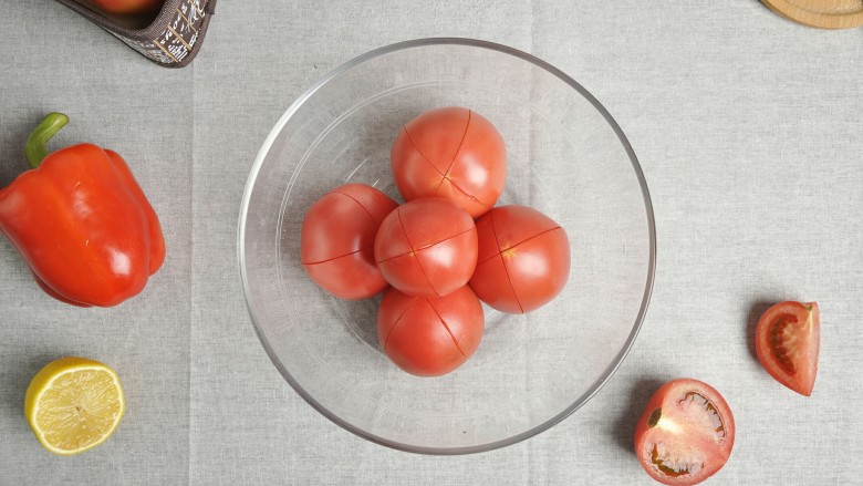 超级百搭实用――自制番茄酱,番茄切十字刀