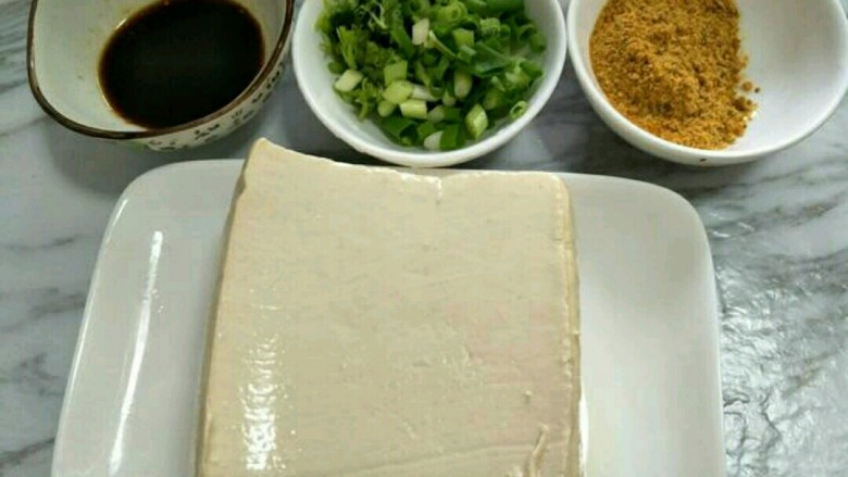 香煎豆腐,准备食材