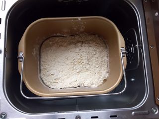 家有烤箱+酸奶椰蓉奶黄面包,启动面包机揉面程序，连续揉40-50分钟。揉至面团能拉出薄膜，不用拉出手套膜也行的。