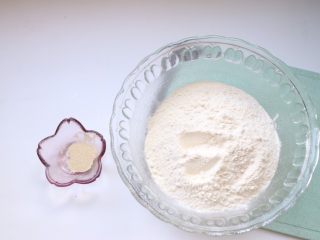 兔子馒头,酵母和糖放入面粉中，温水多次放入揉成软硬适中的光滑面团，盖上保鲜膜进行第一次发酵