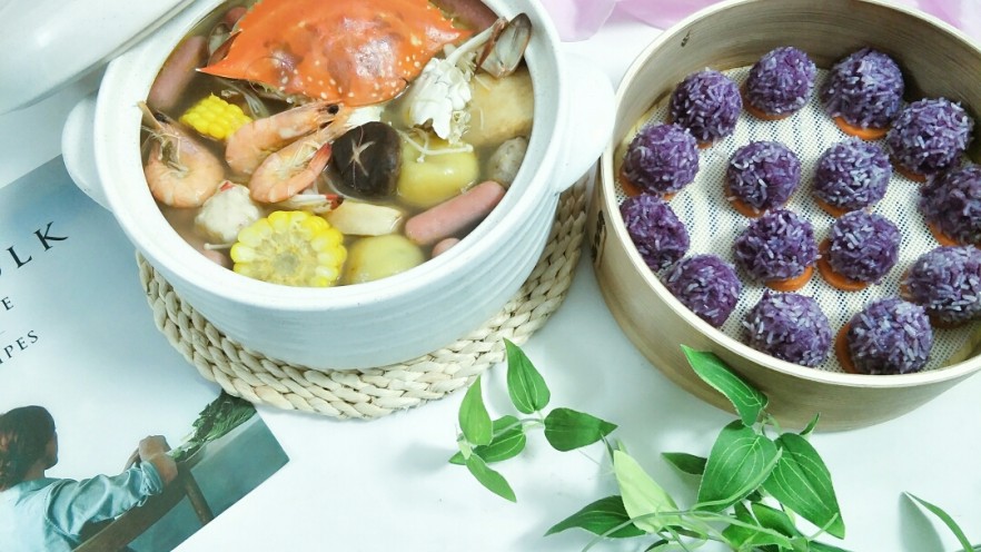 骨汤小火锅&紫薯糯米丸