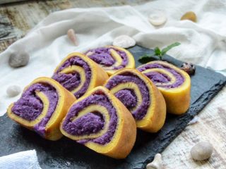 紫薯鸡蛋卷
