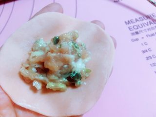 马卡龙色 高颜值汤饺系列@@
猪肉大葱馅●麦穗饺,然后把肉馅放面皮的中央，不要太多也不要太少。就大概图这样。