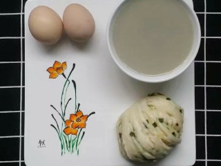 那些日子做过的餐盘画,豆浆，鸡蛋，花卷