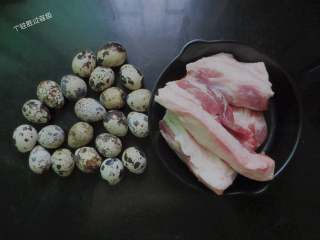 秘制鵪鶉蛋紅燒肉,準備食材