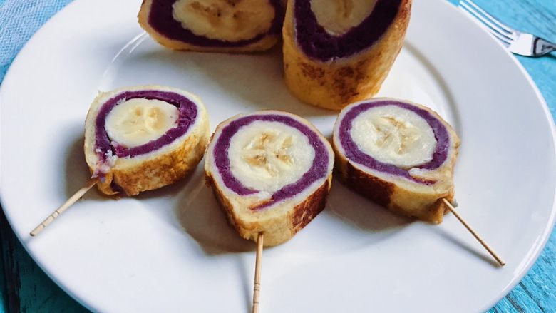 香蕉紫薯吐司卷