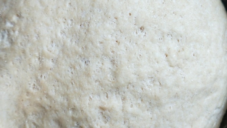 全麦豆沙包,发酵到这样就可以了，里面成蜂窝状