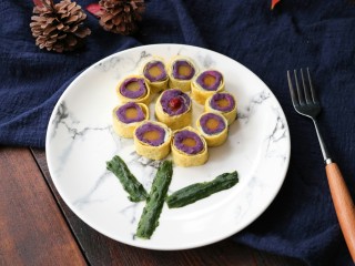 南瓜紫薯蛋卷