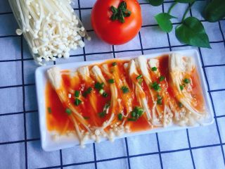 #懒人料理#茄汁酸甜金针菇,很简单的生活，配上简单的菜，就是生活的味道。