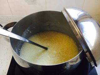 鸡汤小米栗子粥,大火煮开，改小火煮约20分钟。
注意，小米很容易析出，煮的时候在锅里放一把勺。