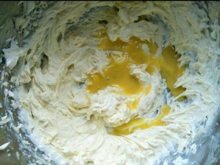 酥饼,放入20克的蛋液再搅拌均匀，余下的蛋液用于涂面。