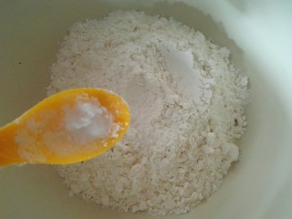 萝卜丝饼,把面粉中加入一点点盐。