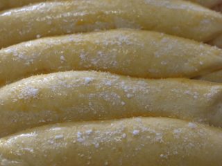 椰丝排包,发酵好后先预热烤箱
175度
在面包表面擦蛋液
撒上椰丝
再撒上一层糖粉，不喜欢可以不撒噢